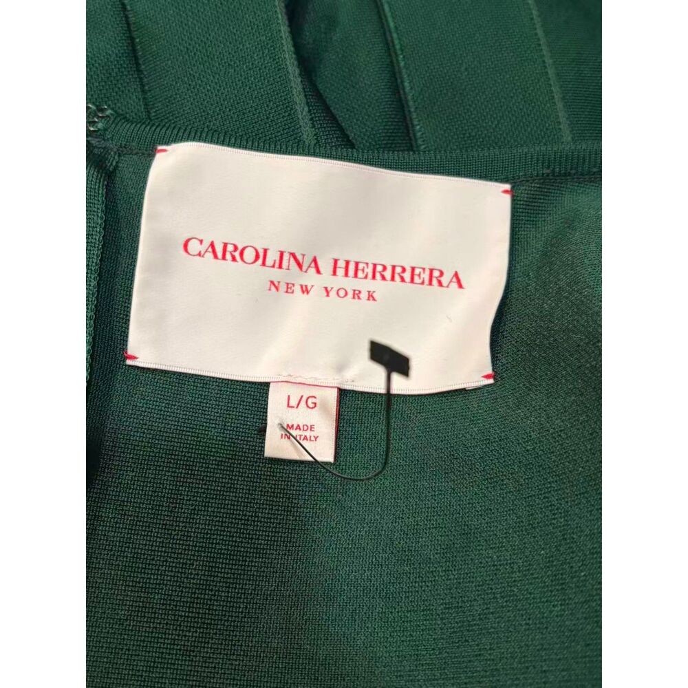 $2390 Carolina Herrera Corset-Waist Pleated Midi Dress Size: L - Picture 10 of 13